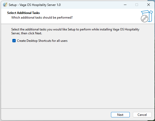 Installation - Choose desktop shortcuts